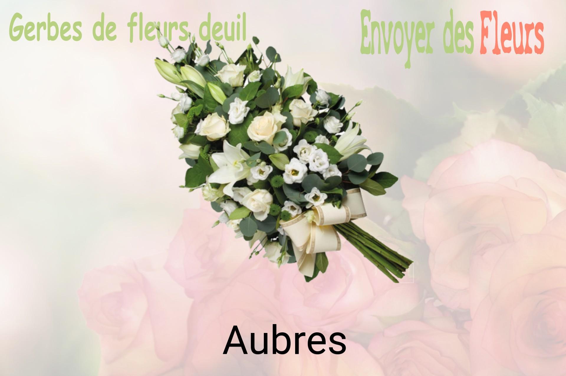 Gerbe de fleurs de deuil livrée à Aubres